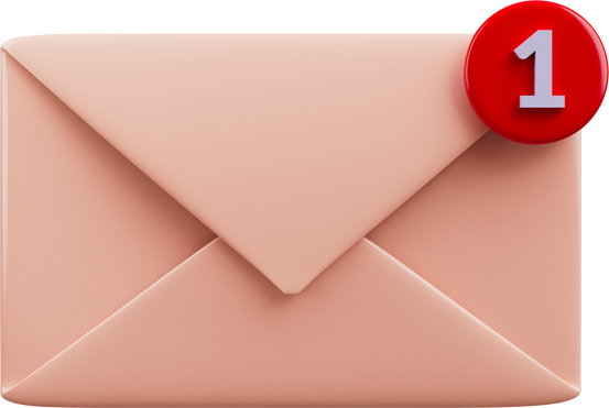 Electronic mail with massage icon isolated 3d render illustration